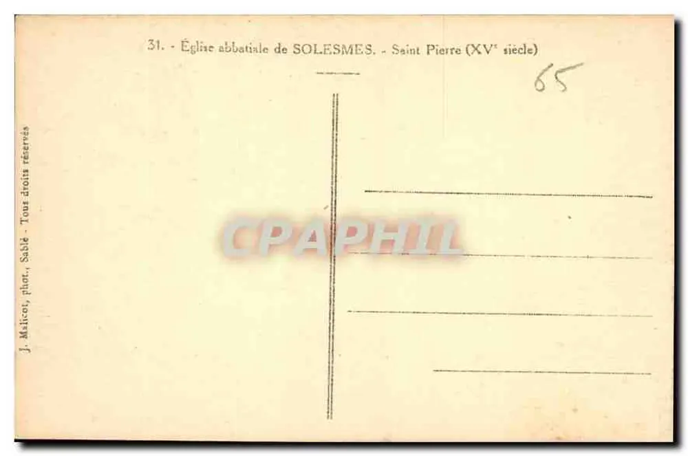 Igreja Abbatial de SOLESMES — São Pedro (século XV) — J. Malico, fot., Sable - Verso