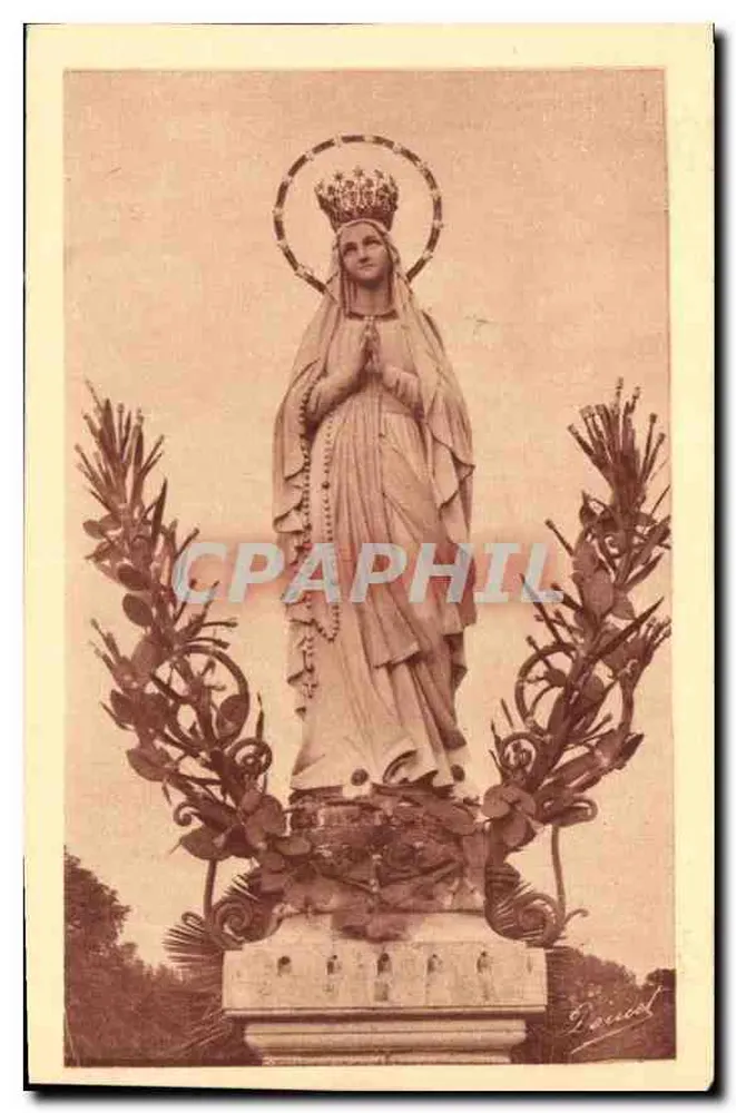 A Virgem coroada — Lourdes — Edit. P. Douzet - Frente
