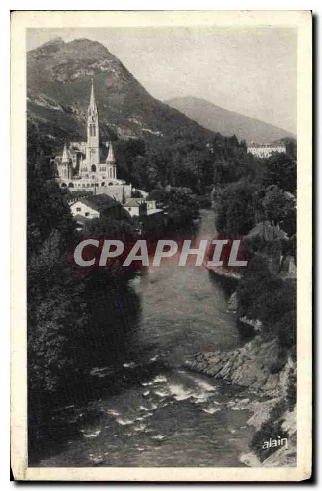 Lourdes — A Basílica e o Gave — editor Alain, n°103 - Frente