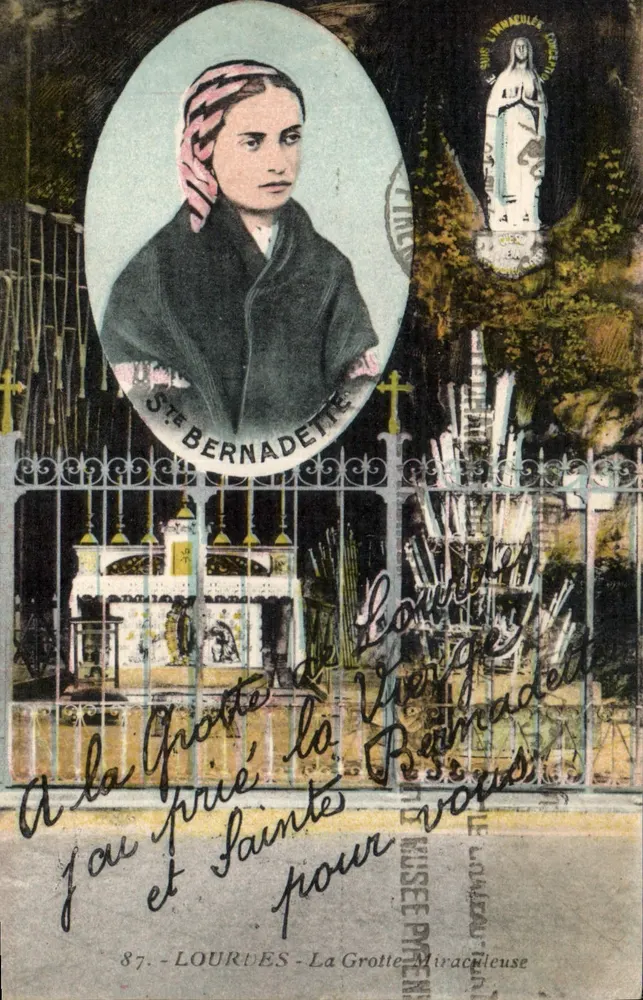 Santa Bernadette Soubirous — A Gruta de Lourdes — Edição E. Quinault Lourdes - Frente