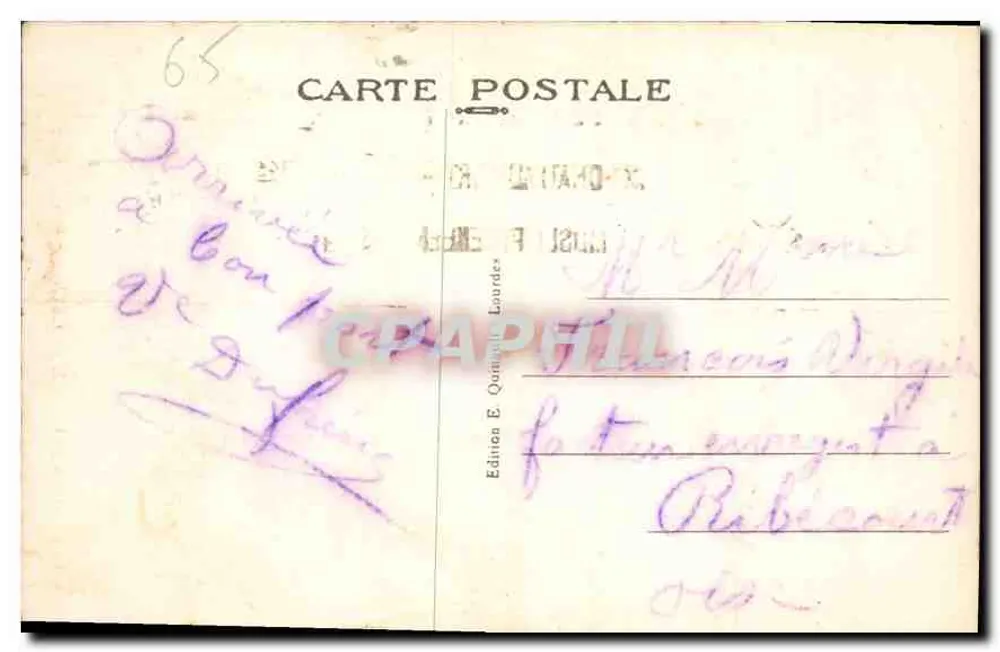 Santa Bernadette Soubirous — A Gruta de Lourdes — Edição E. Quinault Lourdes - Verso