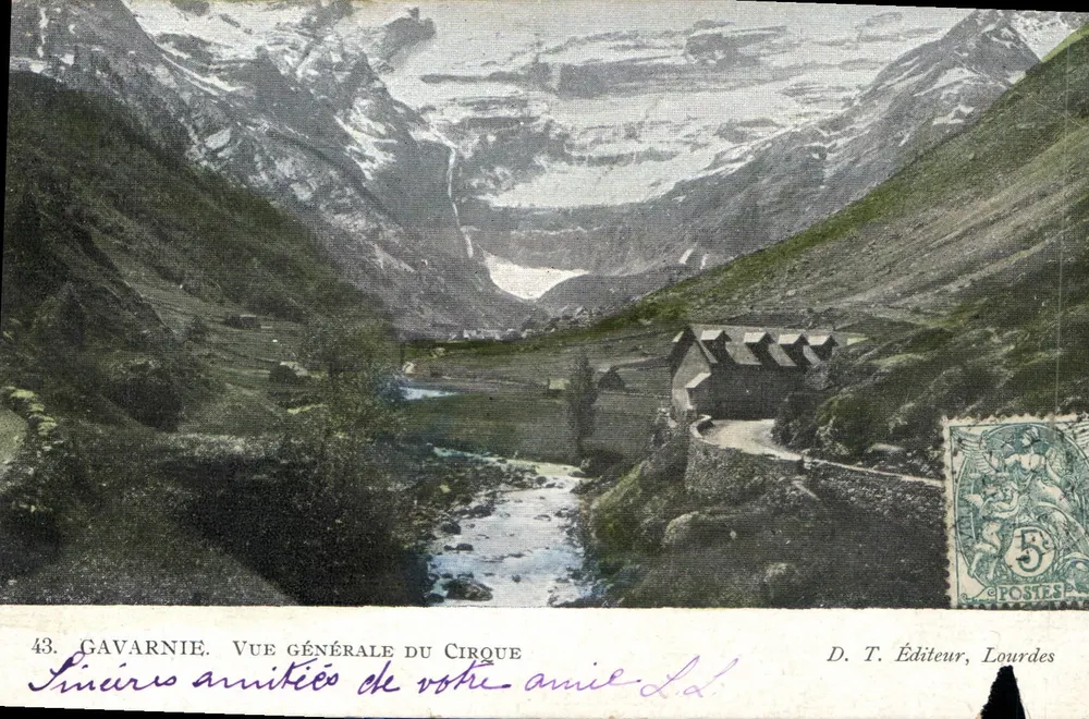 Gavarnie — Vista geral do circo — D. T. Editora, Lourdes, n°43 - Frente