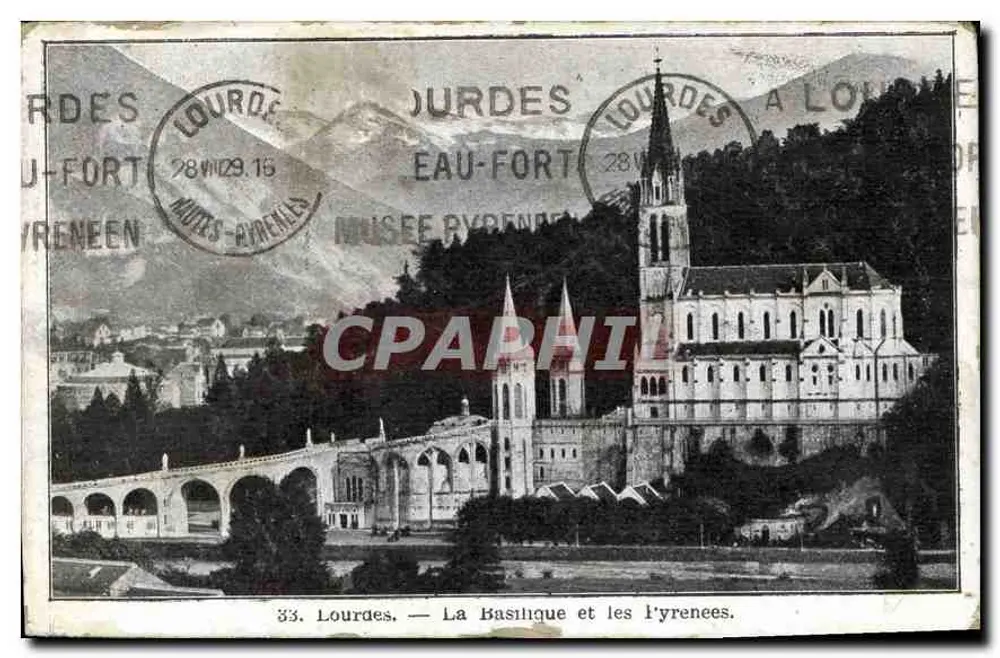 Lourdes — A Basílica e os Pirineus — n° 33 - Frente