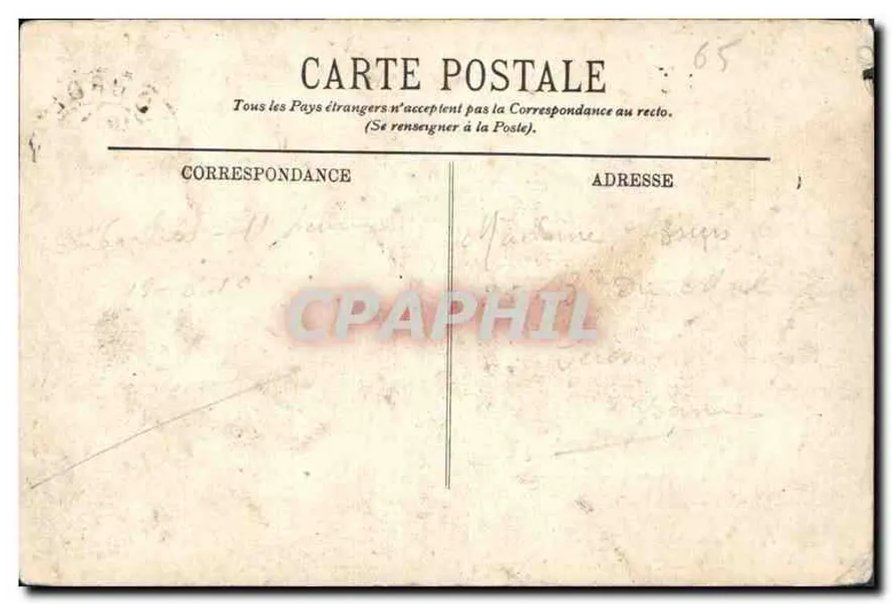 Tarbes — Vista geral sobre os Pirineus — Ed. L.L. - Verso