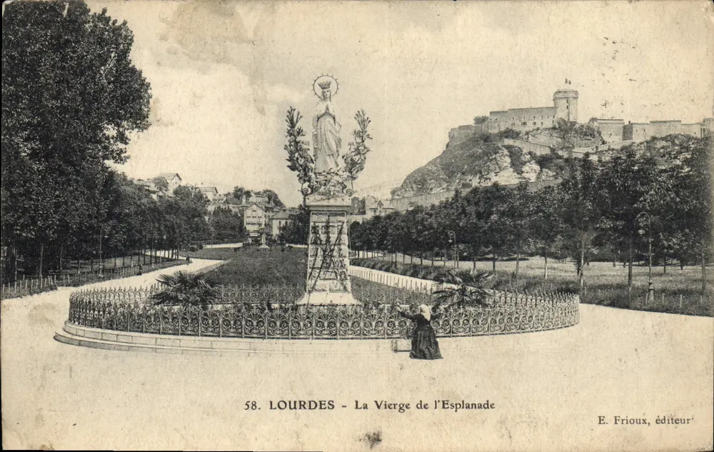 Lourdes - A Virgem da Esplanada — E. Frioux, editor, n° 58 - Frente