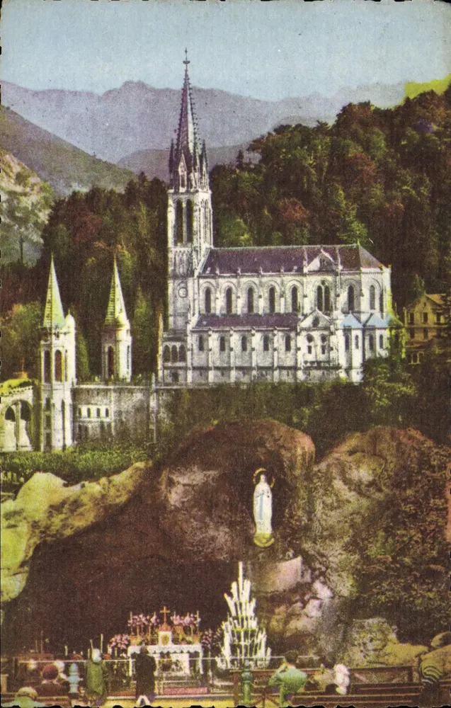 Lourdes — A Basílica e a gruta — Edições E. Quinault (H.-P.) - Frente