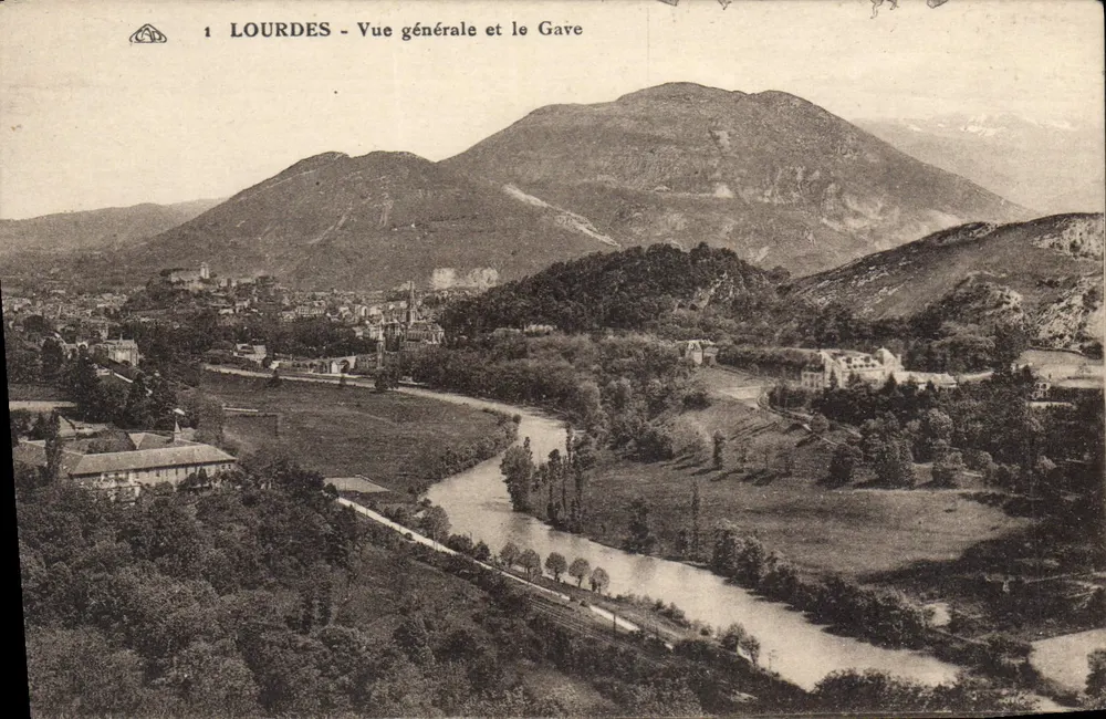 Lourdes - Vista geral e o Gave — editor anônimo, número de série 1 - Frente