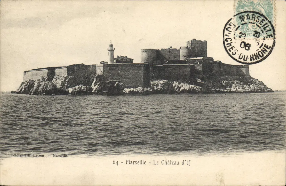 Marseille - O Castelo de If — Editor: Hélotype E. Lacour, n° 64 - Frente