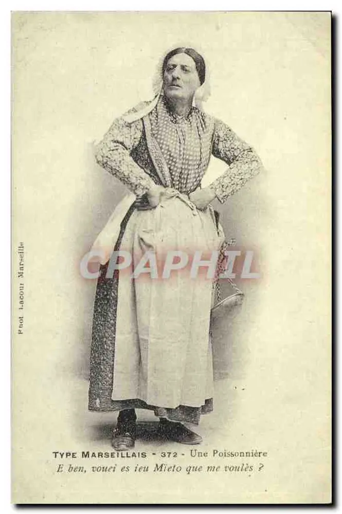 Marseille — Fischverkäuferin — Fotograf Lacombe, n°372 - Vorderseite