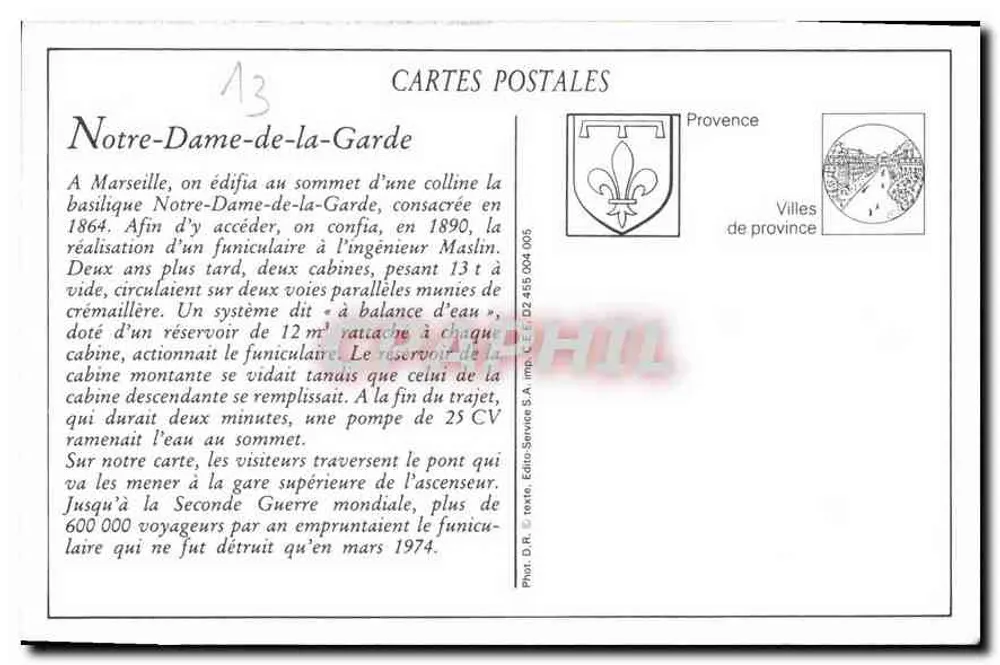 Marselha — Nossa Senhora da Guarda — Sklècia, n°10 - Verso