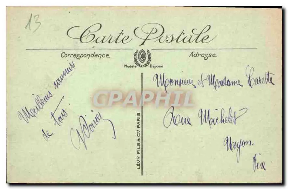 Marseille — Palácio Longchamp — LL. — Lévy Fils & Cie Paris - Verso