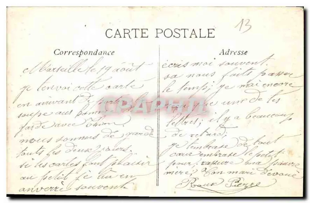 Marselha — Fonte Cantini — LR - Verso