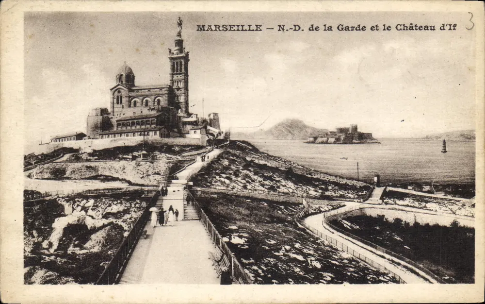 Marseille — N.-D. de la Garde und das Schloss If - Vorderseite