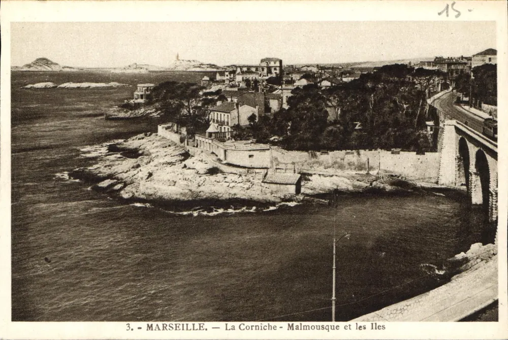Marselha — A Corniche — Malmousque e as Ilhas — Edição « La Cigogne » - Frente