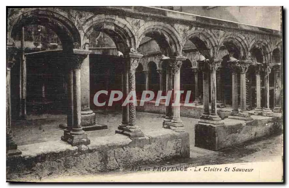 Aix-en-Provence - O Claustro de São Salvador — Bilhete postal antigo n°781776, editor não identificado - Frente
