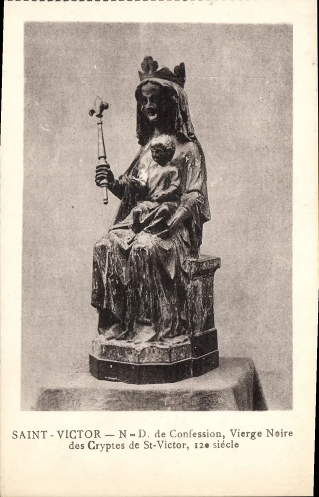 Saint-Victor — N.-D. de Confession, Schwarze Jungfrau der Krypten von St-Victor, 12. Jahrhundert - Vorderseite
