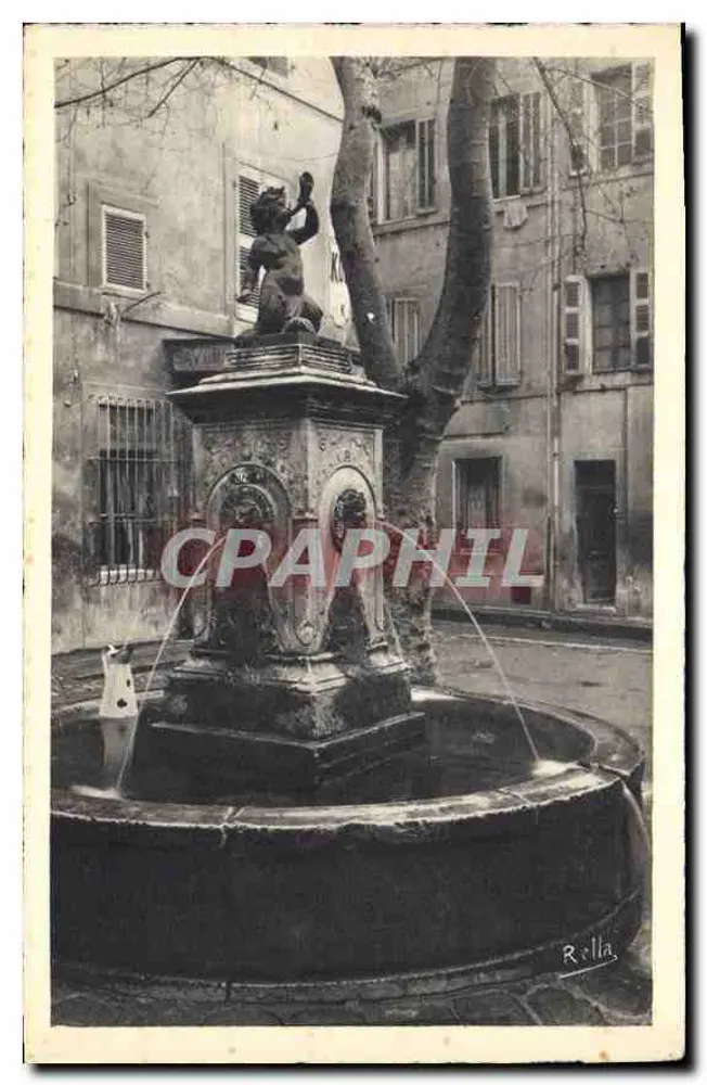Brunnen der Place Fontette — Aix-en-Provence — veröffentlicht von Rolla - Vorderseite