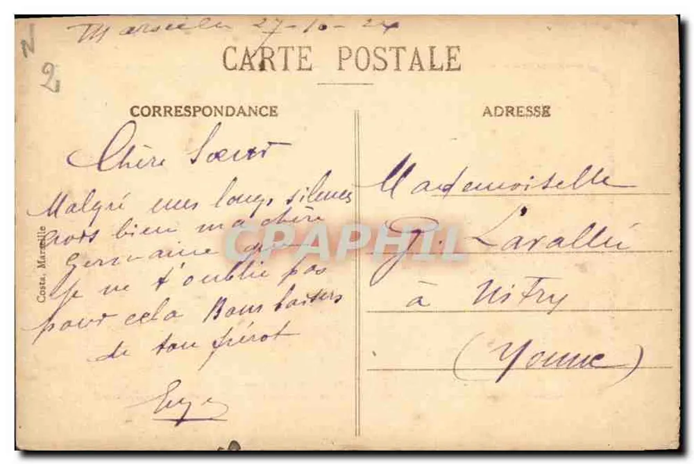 Marselha - Nossa Senhora da Guarda — edição não identificada, n°7 - Verso