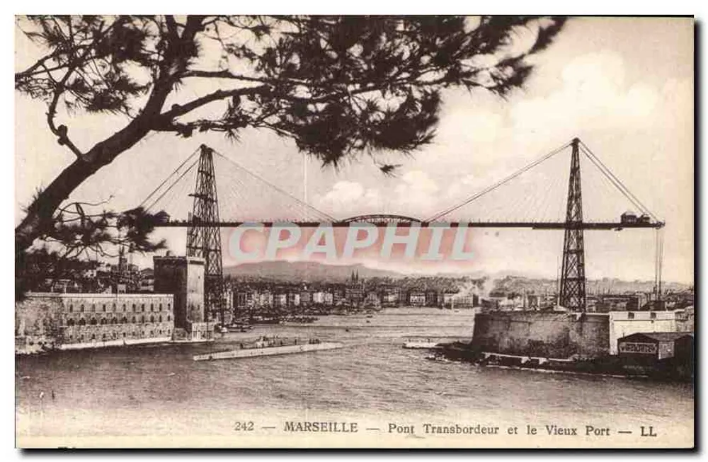 Marseille — Brücke Transbordeur und Hafen — LL — n° 242 - Vorderseite