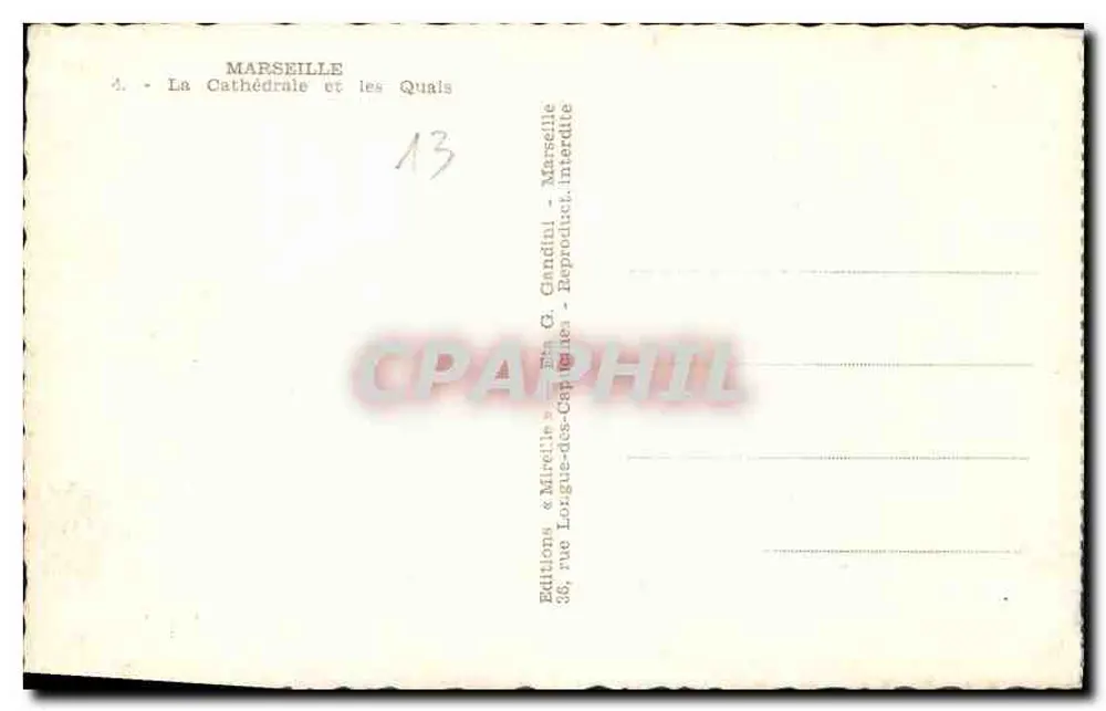 Marselha — A Catedral e os Quais — Éditions & Mireille - Verso