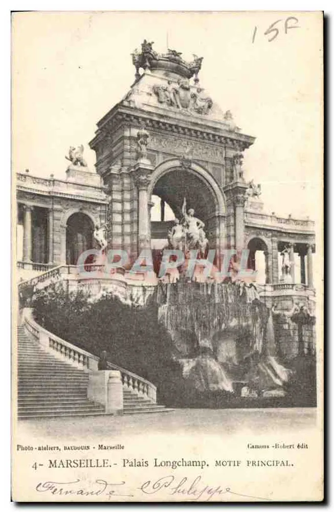 Marseille - Palais Longchamp, Hauptmotiv — Photo-Ateliers Baudouin, Camons-Robert Verlag - Vorderseite