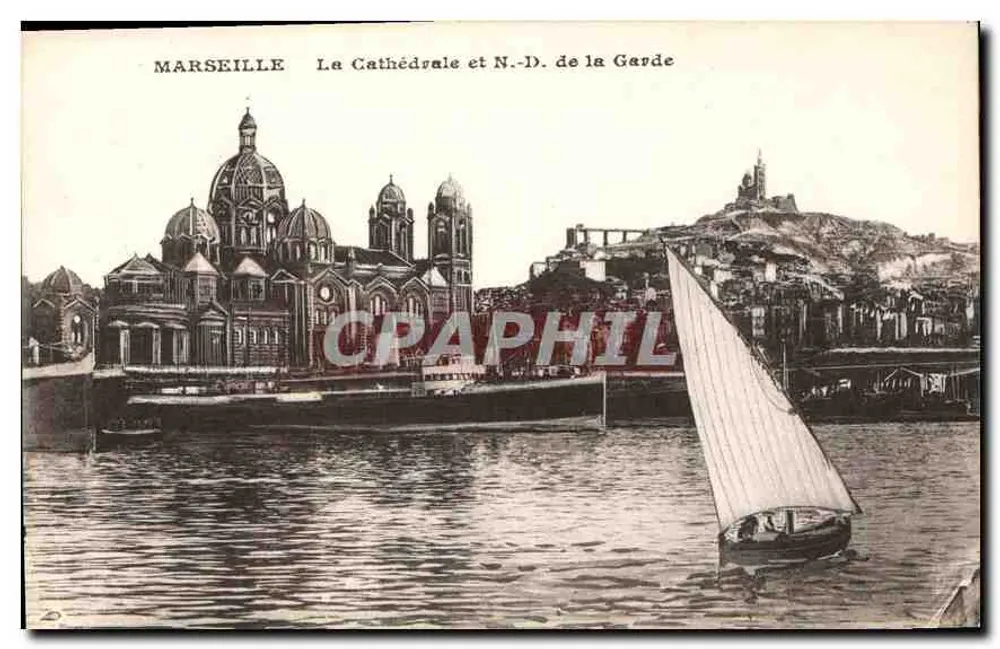 Marseille — Die Kathedrale und N.-D. de la Garde - Vorderseite