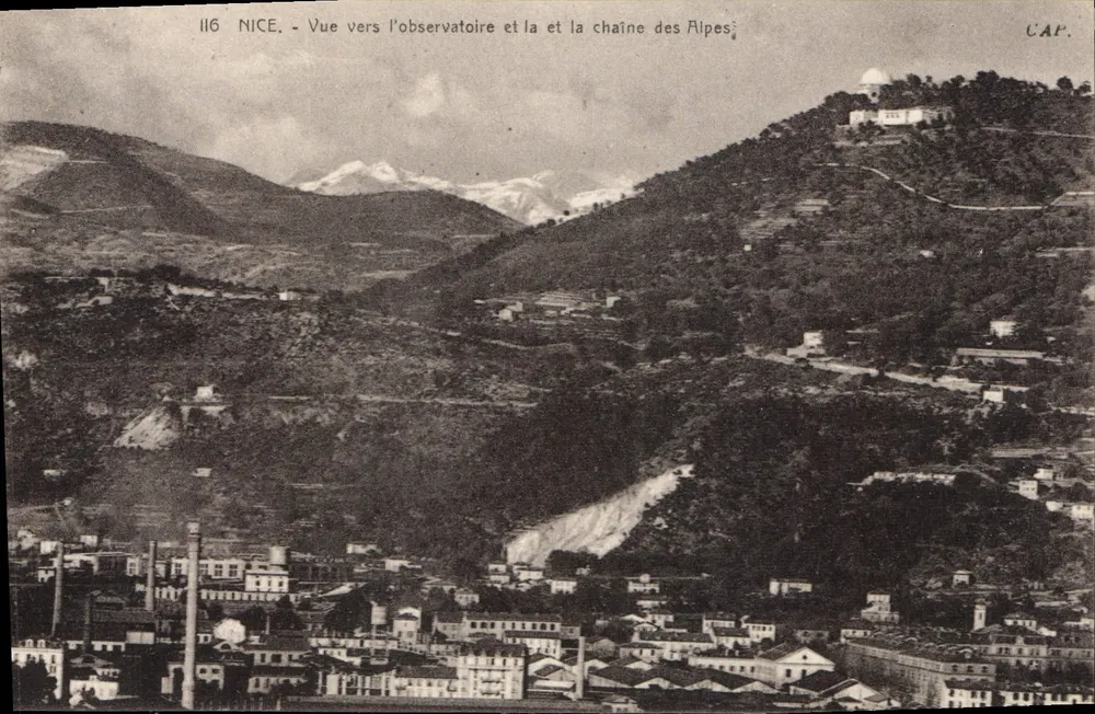 Nice - Blick Richtung Observatorium und Alpenkette — CAP - Vorderseite