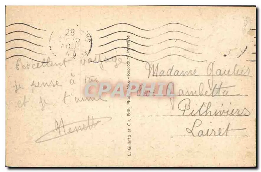 NICE — La Promenade des Anglais — L. Gilletta en Cie, n°168 - Achterkant