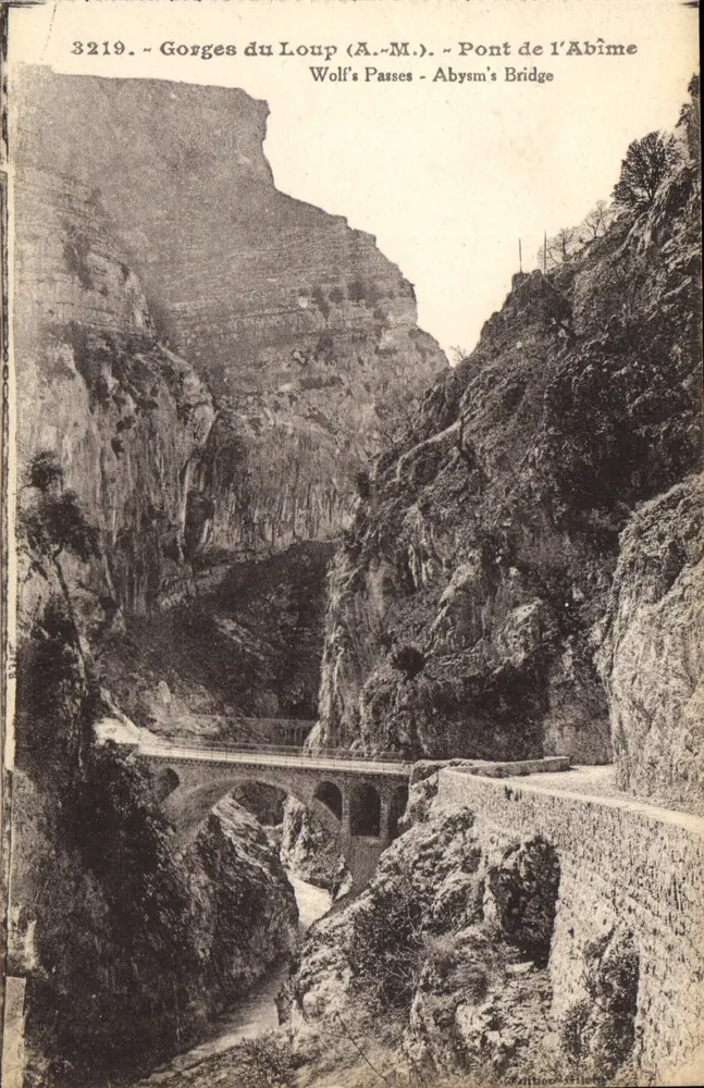 Gorges do Lobo (A.-M.) - Ponte do Abismo — Editora Giletta, Nice, n° 3219 - Frente