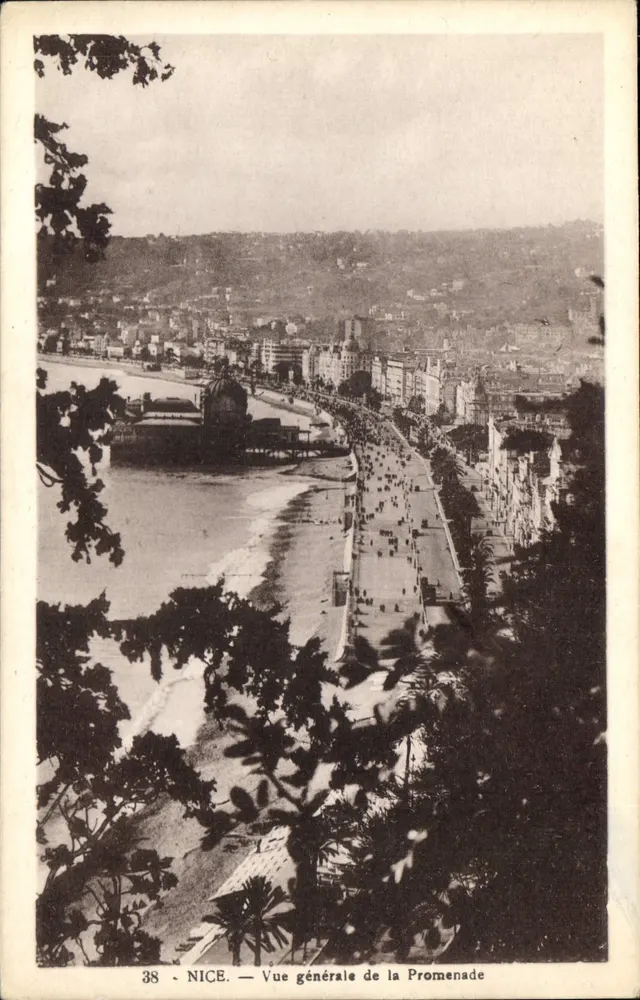NICE — Vista geral da Promenade — Editor: C. P. A. NICE, n° 38 - Frente