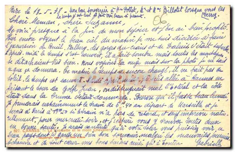 Cannes — La Croisette und der Mont Chevalier — Rella - Rückseite