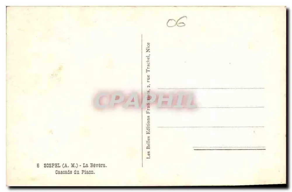 Cascata do Fiaon — Les Belles Éditions Françoises, Nice - Verso