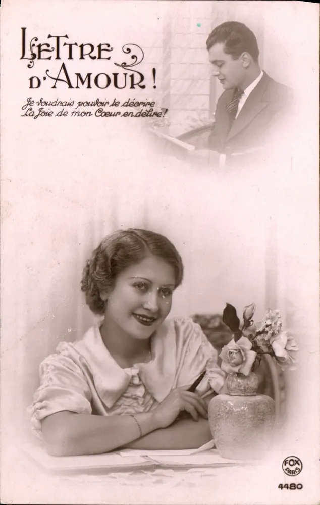Liebesbrief! — Szene romantischen Schreibens — Fox Paris n°4480 - Vorderseite