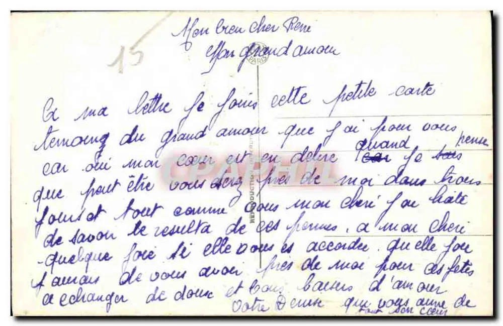 Liebesbrief! — Szene romantischen Schreibens — Fox Paris n°4480 - Rückseite
