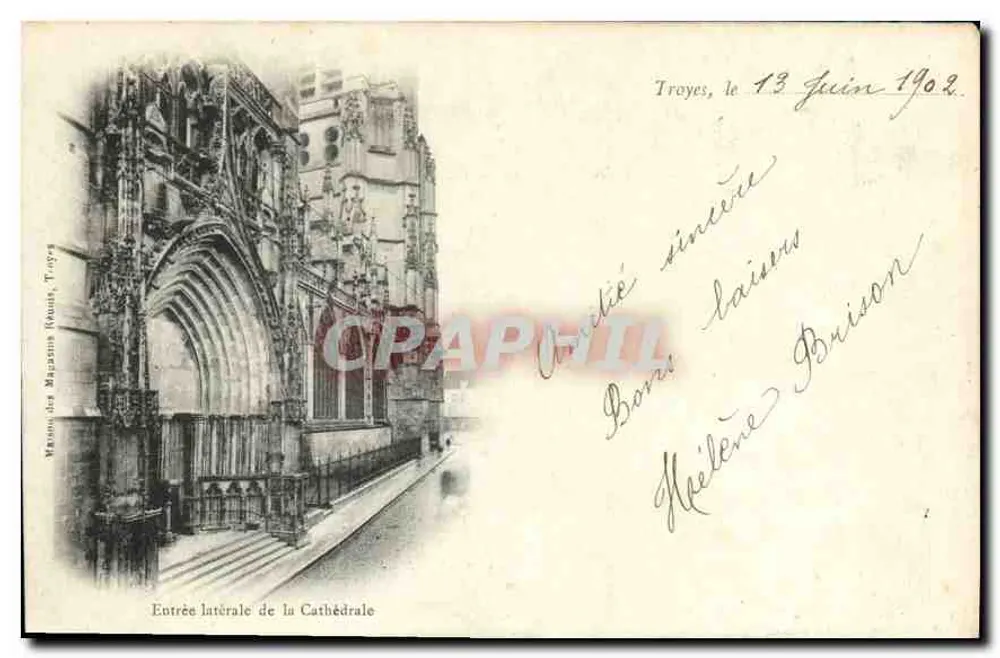 Ingresso laterale della Cattedrale — Troyes — Maison des Magasins (editore) n°10 - Recto