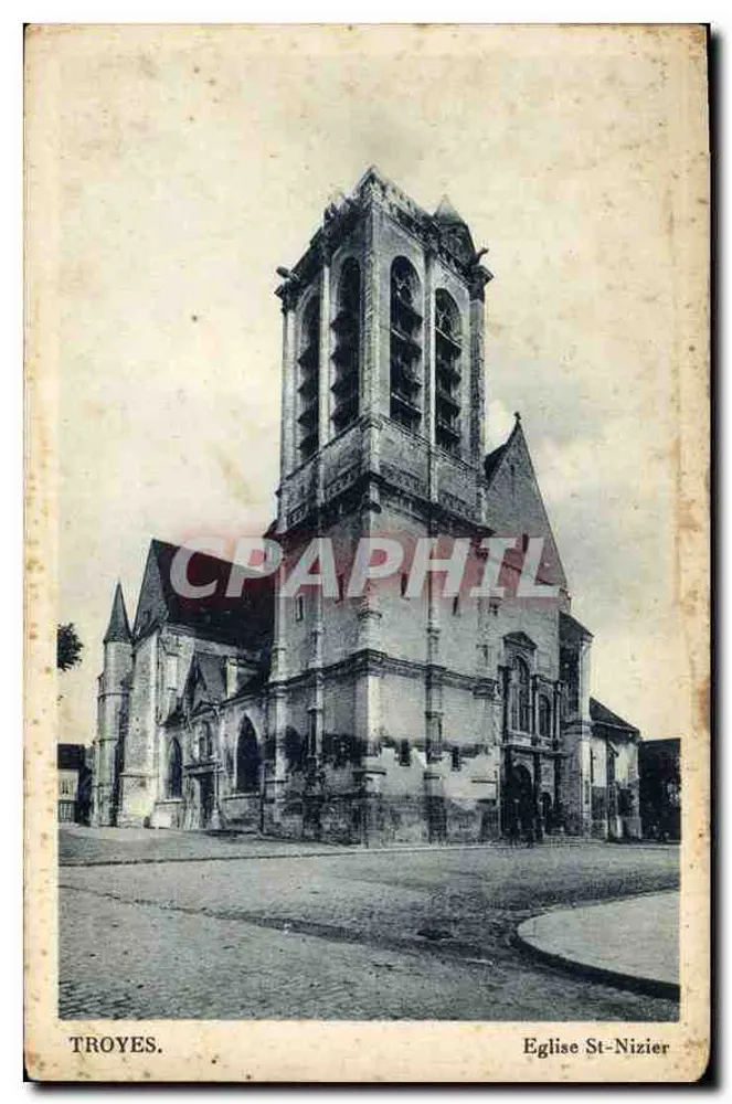 Troyes. Igreja de São Nizier — vista da torre e do sino — n°70 - Frente