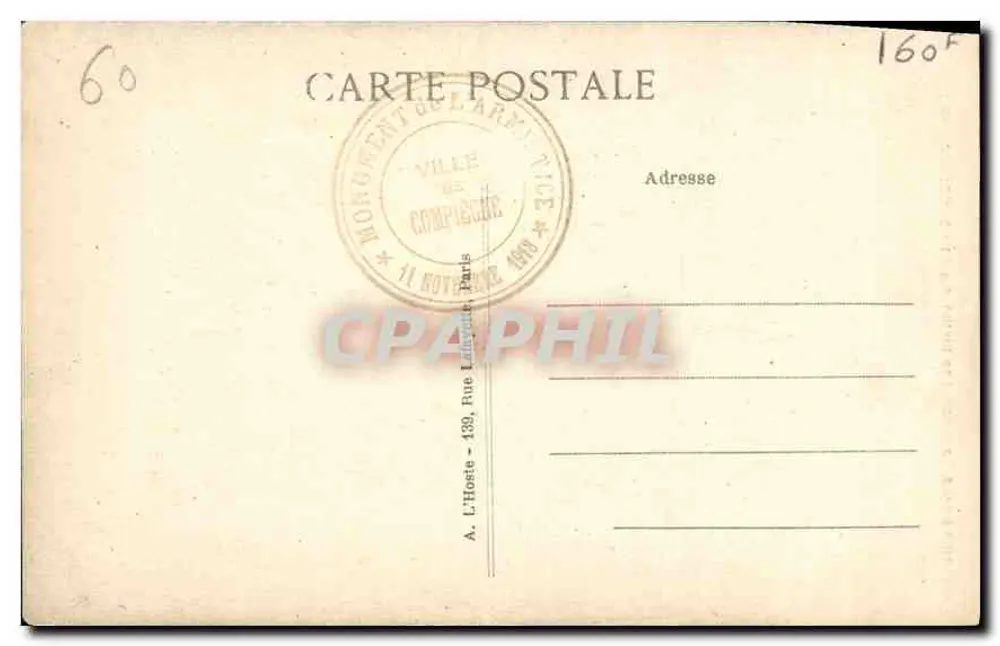 FLORESTA de COMPIÈGNE - O Monumento da Armistício, perto de Rethondes — L.H. Paris - Verso