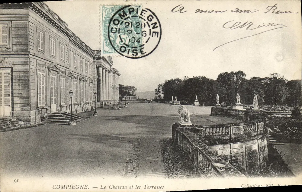Compiègne — Het Kasteel en de Terrassen — Collecties ND. Post - Voorkant