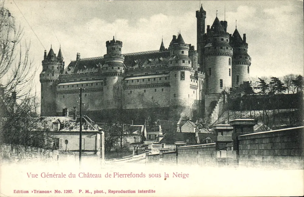 Schloss Pierrefonds — allgemeiner Blick unter Schnee — Edition Trianon, Nr. 1297 - Vorderseite