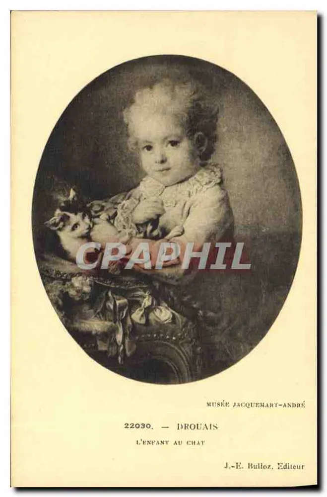 A Criança com o Gato — Museu Jacquemart-André — J.-E. Bulloz, Editor - Frente