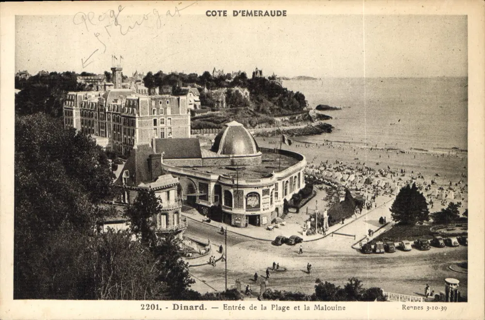 Dinard — Eingang zum Strand und die Malouine — Cote d’Émeraude, n°2201, Verlag Rennes - Vorderseite