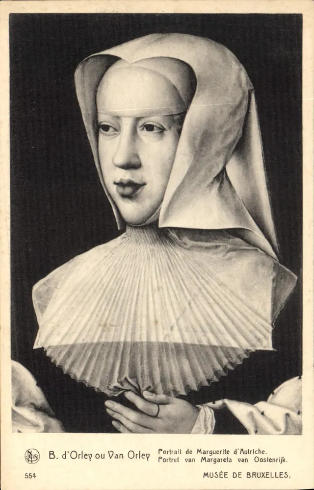 Porträt Marguerite von Österreich — von B. d'Orley oder Van Orley — Museum von Brüssel, n° 554 - Vorderseite