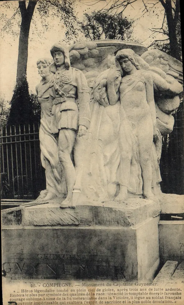 Monumento ao Capitão Guynemer em Compiègne — Editor Isourson, n°40 - Frente