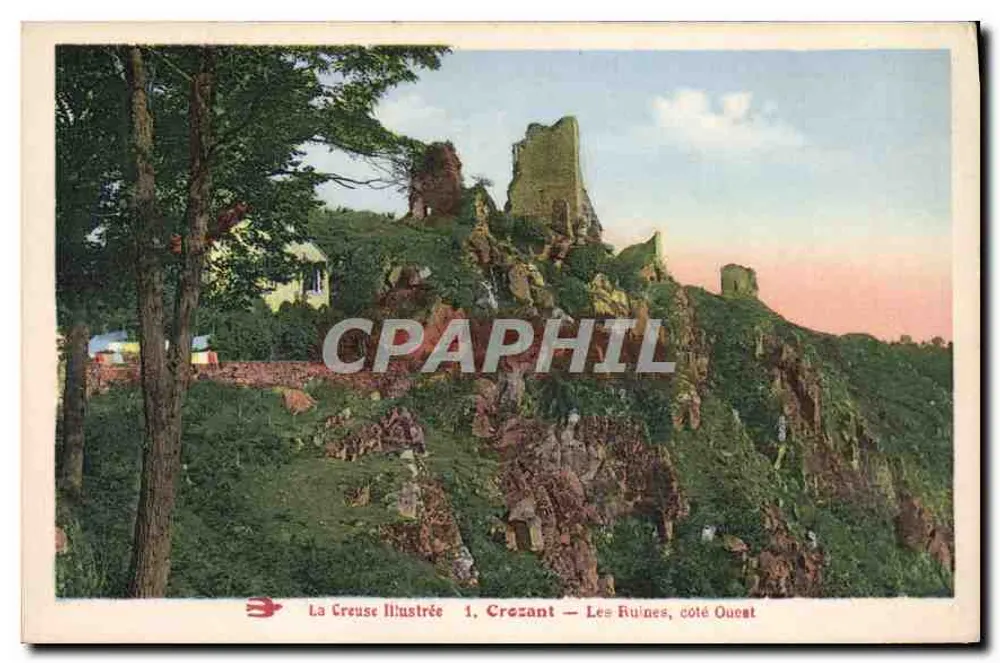 Crozant — Die Ruinen, Westseite — La Creuse Illustrée 1 - Vorderseite