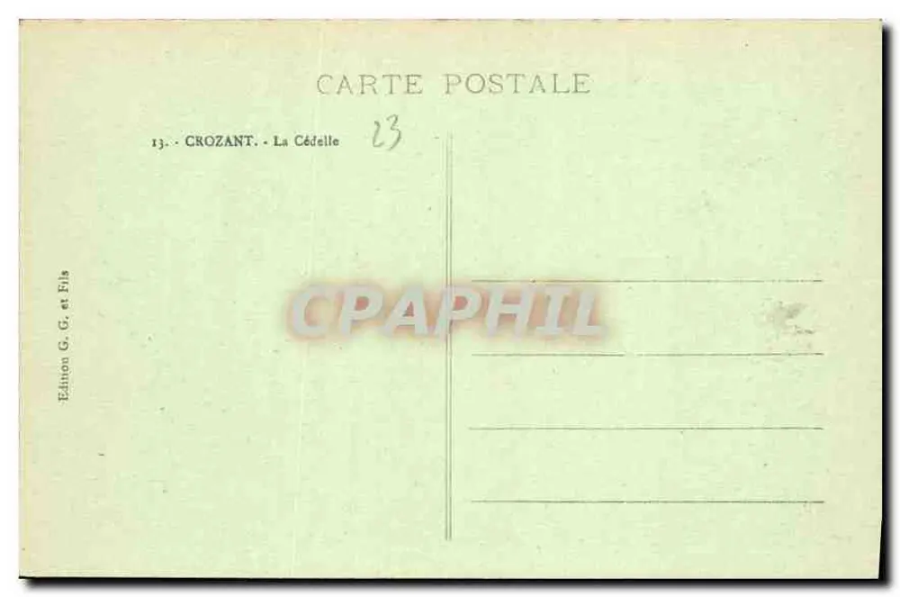 La Creuse Pittoresque — Ansicht des Flusses mit Ruinen am Ufer — Verleger G. G. et Fils, Crozant - Rückseite