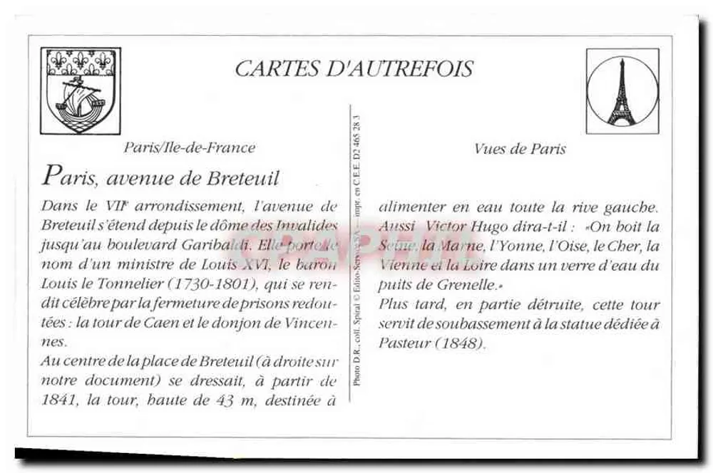 Paris — As Avenidas de Saxe e de Breteuil — ND Phot. - Verso
