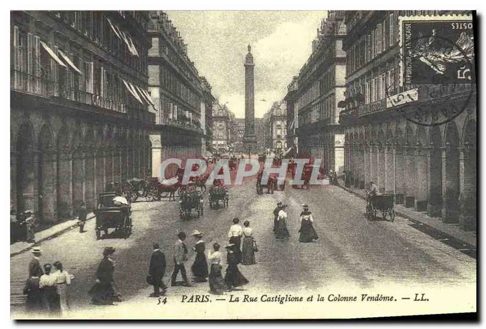 Paris — La Rue Castiglione und die Vendôme-Säule — LL. - Vorderseite
