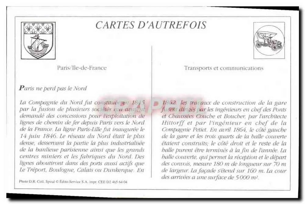 PARIS — A Estação da Norte — C.M. — n°16 - Verso