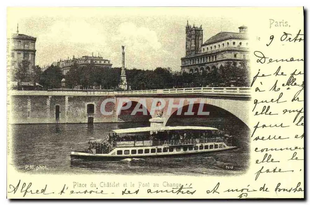 Place du Châtelet und der Pont au Change — Paris — P.M. phot. — Nr. 9618 - Vorderseite