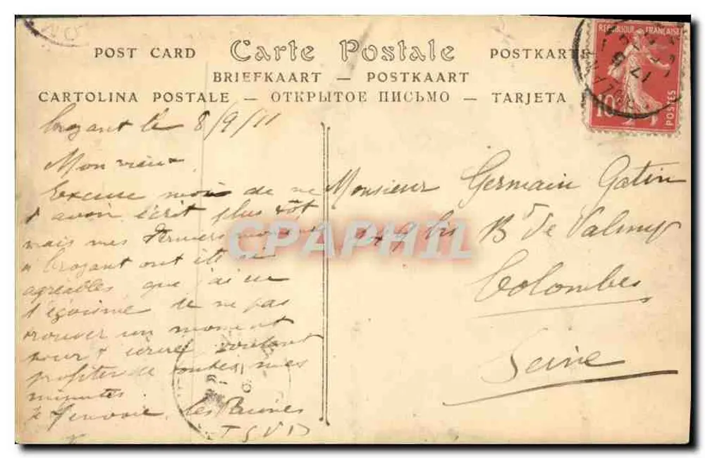 Crozant (Creuse) — Ufer der Creuse und das Schloss — ND Phot. n°33 - Rückseite